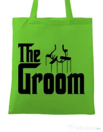 Sacosa personalizata Mire The groom Verde