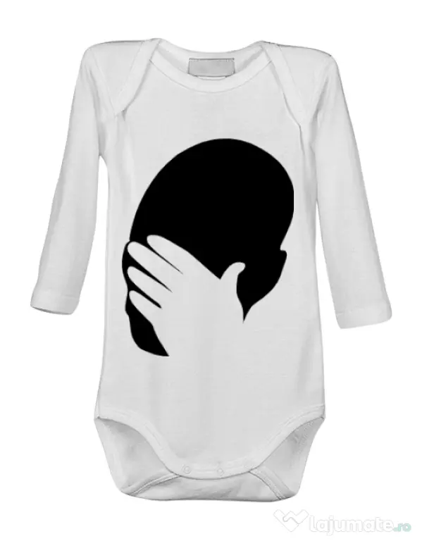 Baby body Facepalm Alb