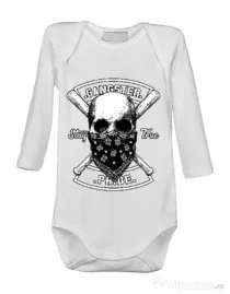 Baby body Gangster skull Alb
