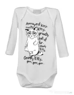 Baby body Grumpy kitty Alb