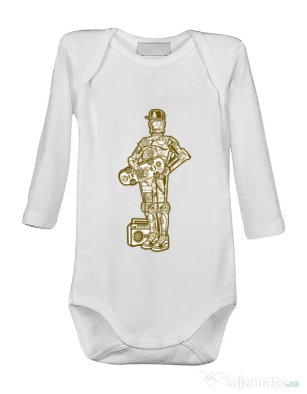 Baby body Street C3PO Alb