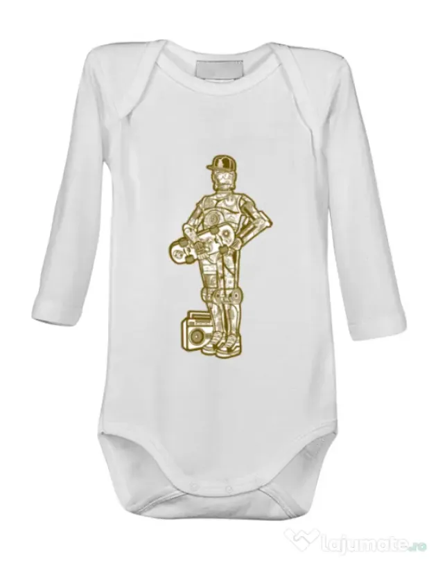 Baby body Street C3PO Alb
