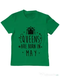 Tricou ADLER copil Queens are born in May Verde mediu