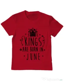 Tricou ADLER copil Kings are born in June Rosu