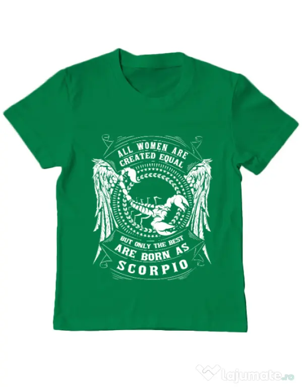 Tricou ADLER copil The best women are born as Scorpio Verde mediu