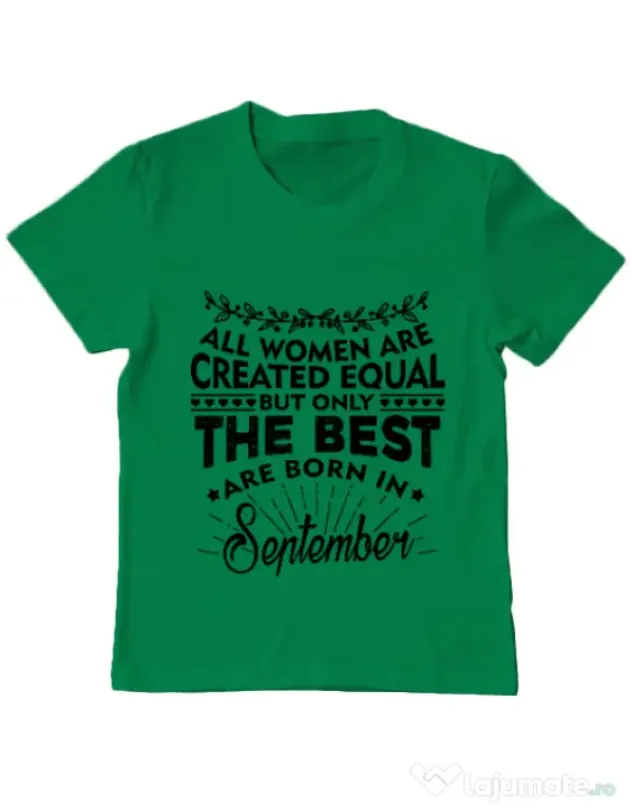 Tricou ADLER copil The best women are born in September Verde mediu