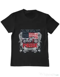 Tricou ADLER copil American pride Negru