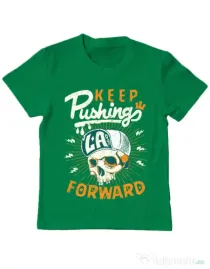 Tricou ADLER copil Keep pushing Verde mediu