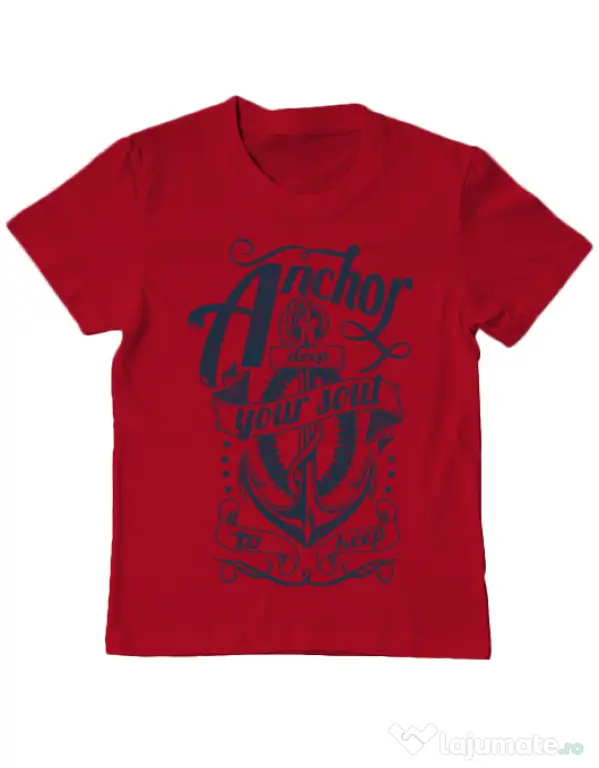 Tricou ADLER copil Anchor deep Rosu