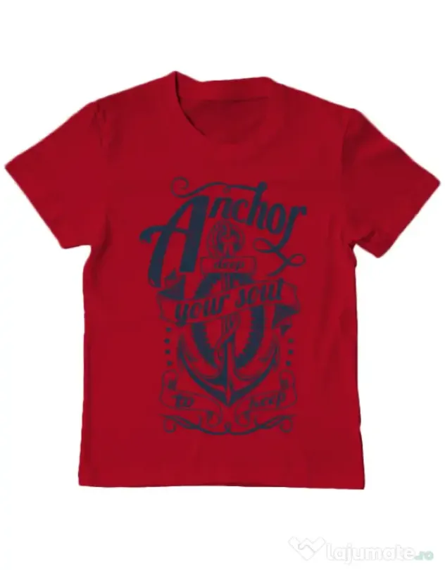 Tricou ADLER copil Anchor deep Rosu