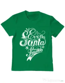 Tricou ADLER copil Even santa smokes Verde mediu