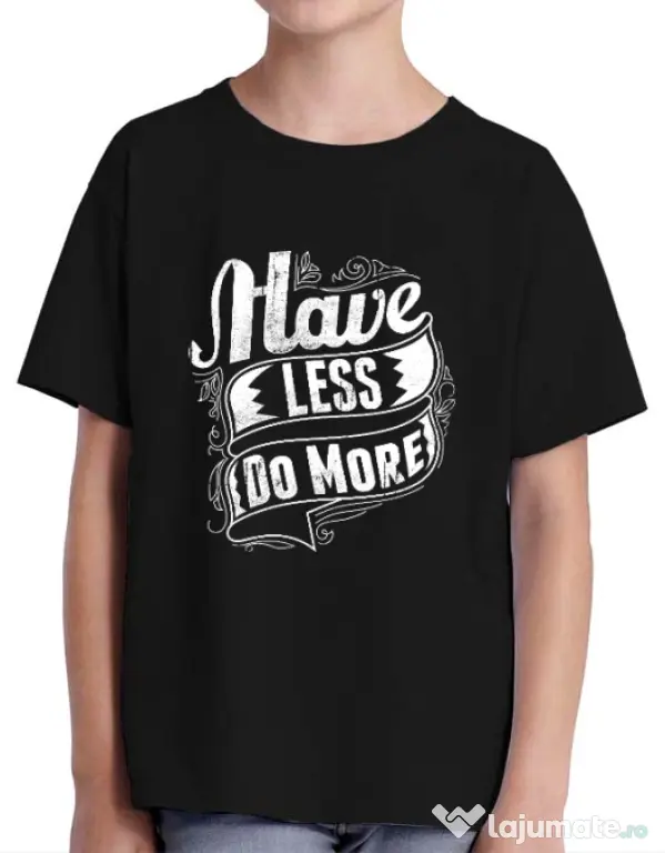 Tricou ADLER copil Have less do more Negru