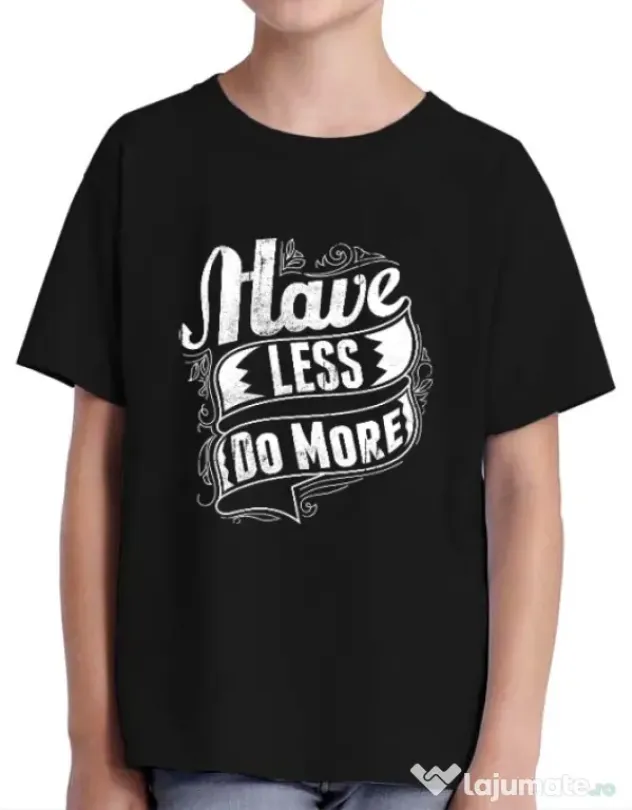 Tricou ADLER copil Have less do more Negru
