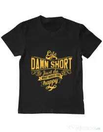 Tricou ADLER copil Life is so damn short Negru