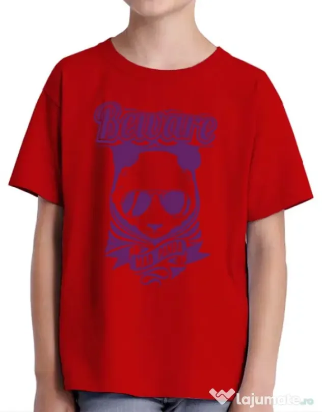 Tricou ADLER copil Mad Panda Rosu