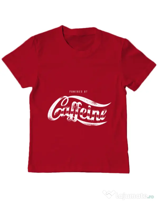 Tricou ADLER copil Powered by caffeine Rosu