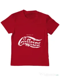 Tricou ADLER copil Powered by caffeine Rosu