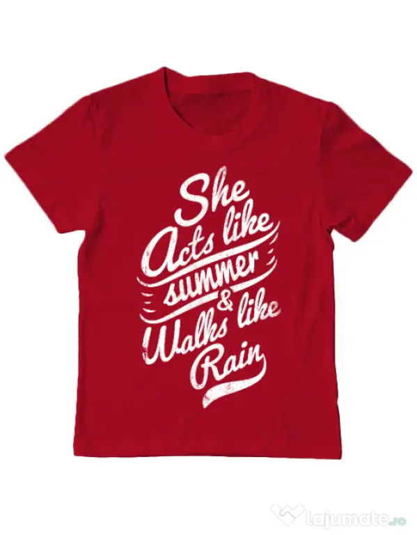 Tricou ADLER copil She acts like summer Rosu