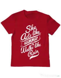 Tricou ADLER copil She acts like summer Rosu