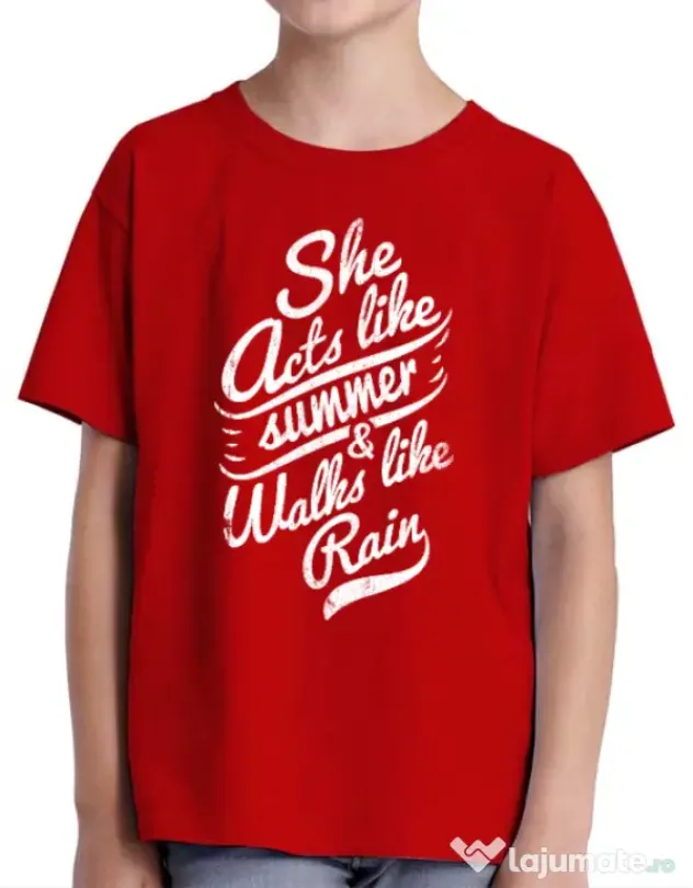 Tricou ADLER copil She acts like summer Rosu