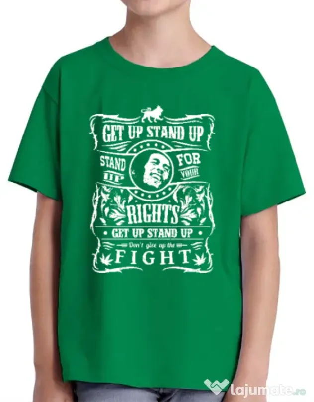 Tricou ADLER copil Stand up for your rights Verde mediu
