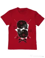 Tricou ADLER copil Pitch black Rosu