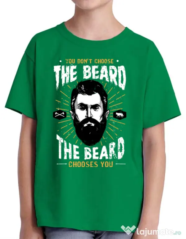 Tricou ADLER copil The beard choice Verde mediu