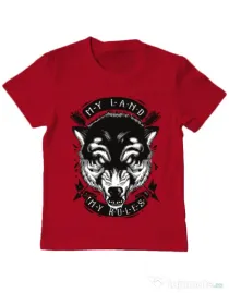 Tricou ADLER copil My Land My Rules Rosu