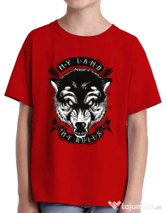 Tricou ADLER copil My Land My Rules Rosu