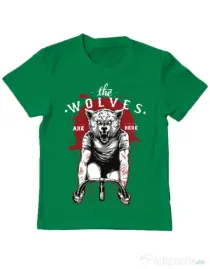 Tricou ADLER copil The wolves are here Verde mediu