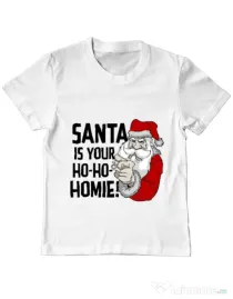 Tricou ADLER copil Santa is your homie Alb