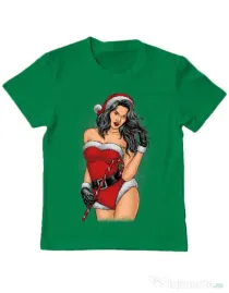 Tricou ADLER copil Sexy Santa Girl Verde mediu