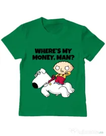 Tricou ADLER copil Where s my money Verde mediu
