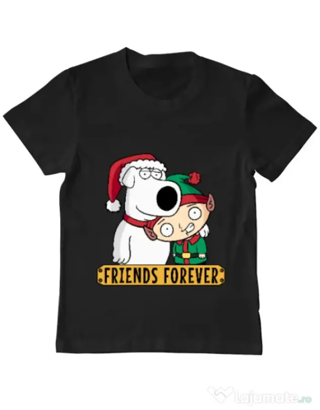 Tricou ADLER copil Friends forever Negru