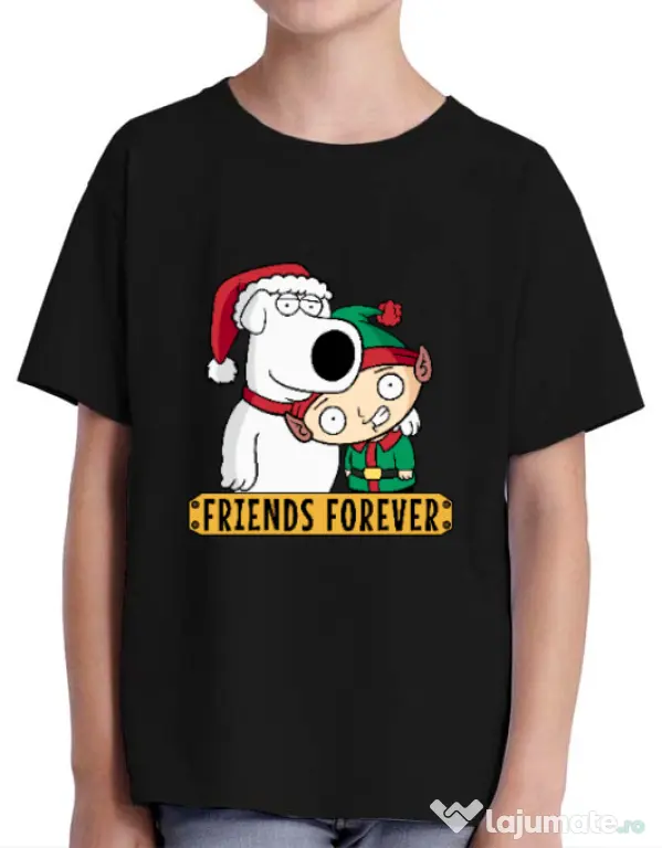Tricou ADLER copil Friends forever Negru