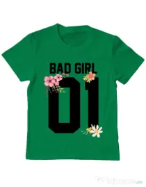 Tricou ADLER copil Bad girl Verde mediu