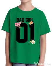Tricou ADLER copil Bad girl Verde mediu 