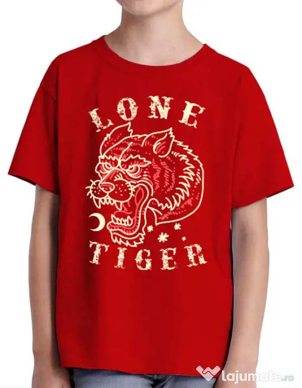 Tricou ADLER copil Lone tiger Rosu