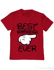 Tricou ADLER copil Best boyfriend ever Rosu