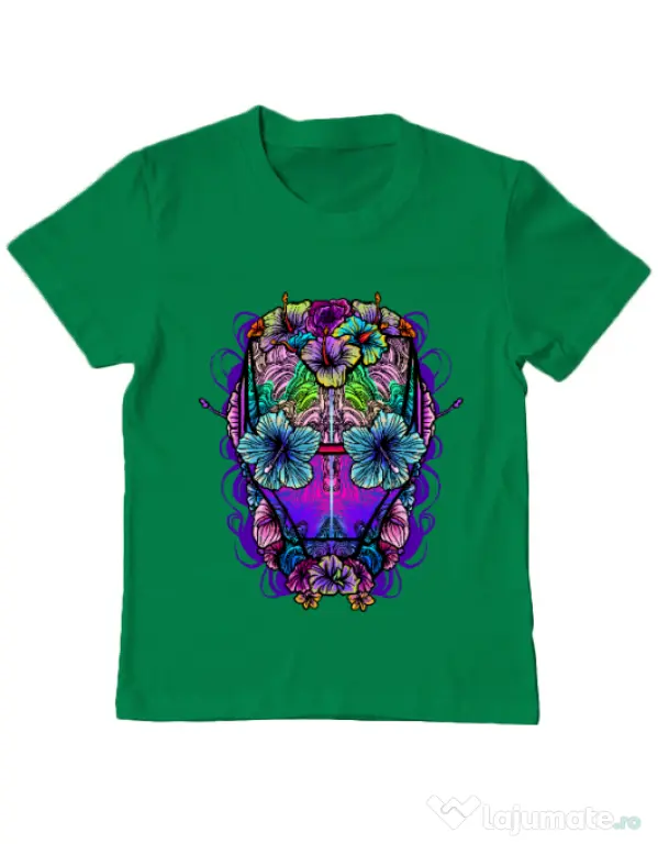 Tricou ADLER copil Flower helmet Verde mediu