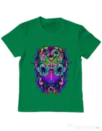 Tricou ADLER copil Flower helmet Verde mediu