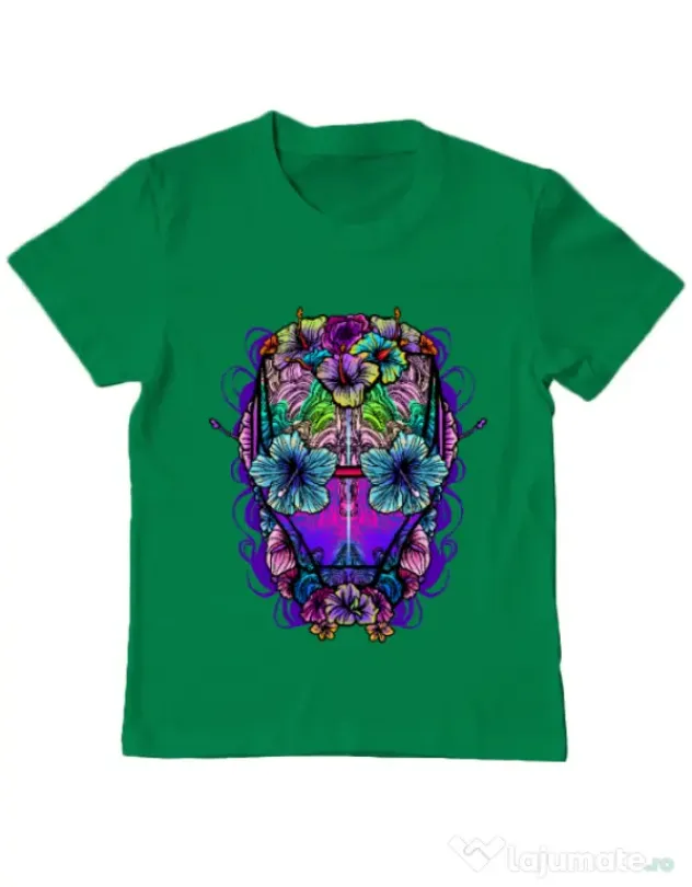 Tricou ADLER copil Flower helmet Verde mediu