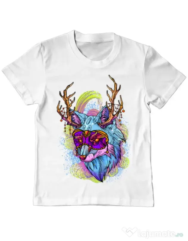 Tricou ADLER copil Wolf Alb