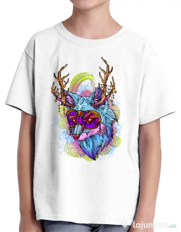 Tricou ADLER copil Wolf Alb