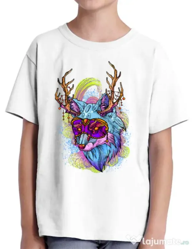 Tricou ADLER copil Wolf Alb