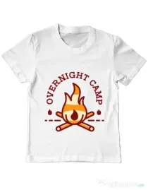 Tricou ADLER copil Overnight camp Alb