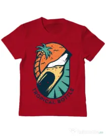 Tricou ADLER copil Tropical bottle Rosu