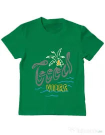 Tricou ADLER copil Cool vibes typo Verde mediu