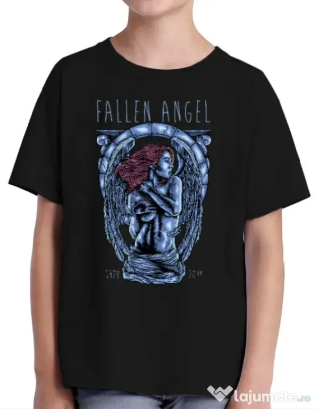 Tricou ADLER copil Fallen angel Negru