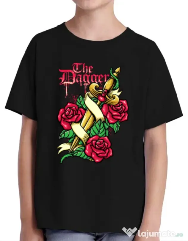 Tricou ADLER copil The dagger Negru